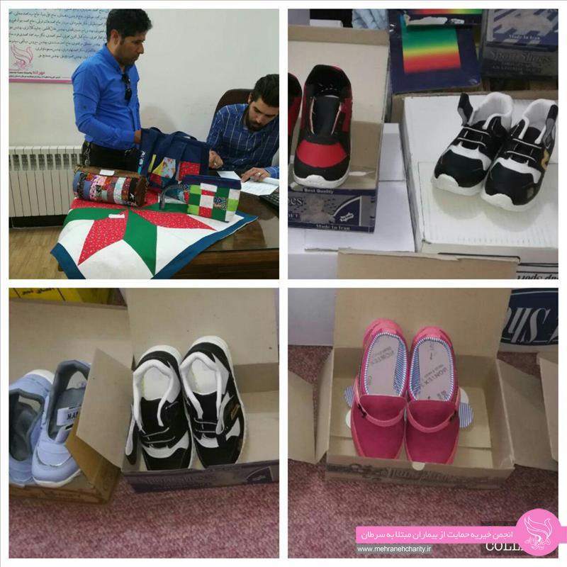 کفش دانش‌آموزان مبتلا به سرطان تحت پوشش مهرانه یا دارای والدین بیمار توسط تولیدی‌های هیدج تهیه شد