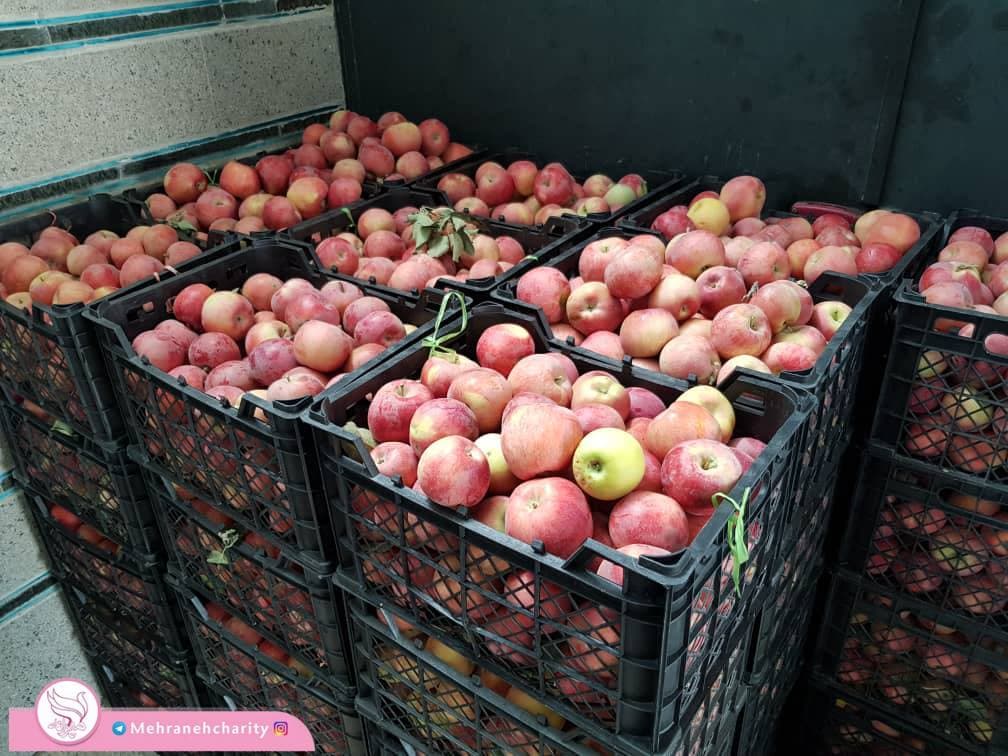 اهدای ۶۰۰ کیلو سیب توسط خیر گرانقدر