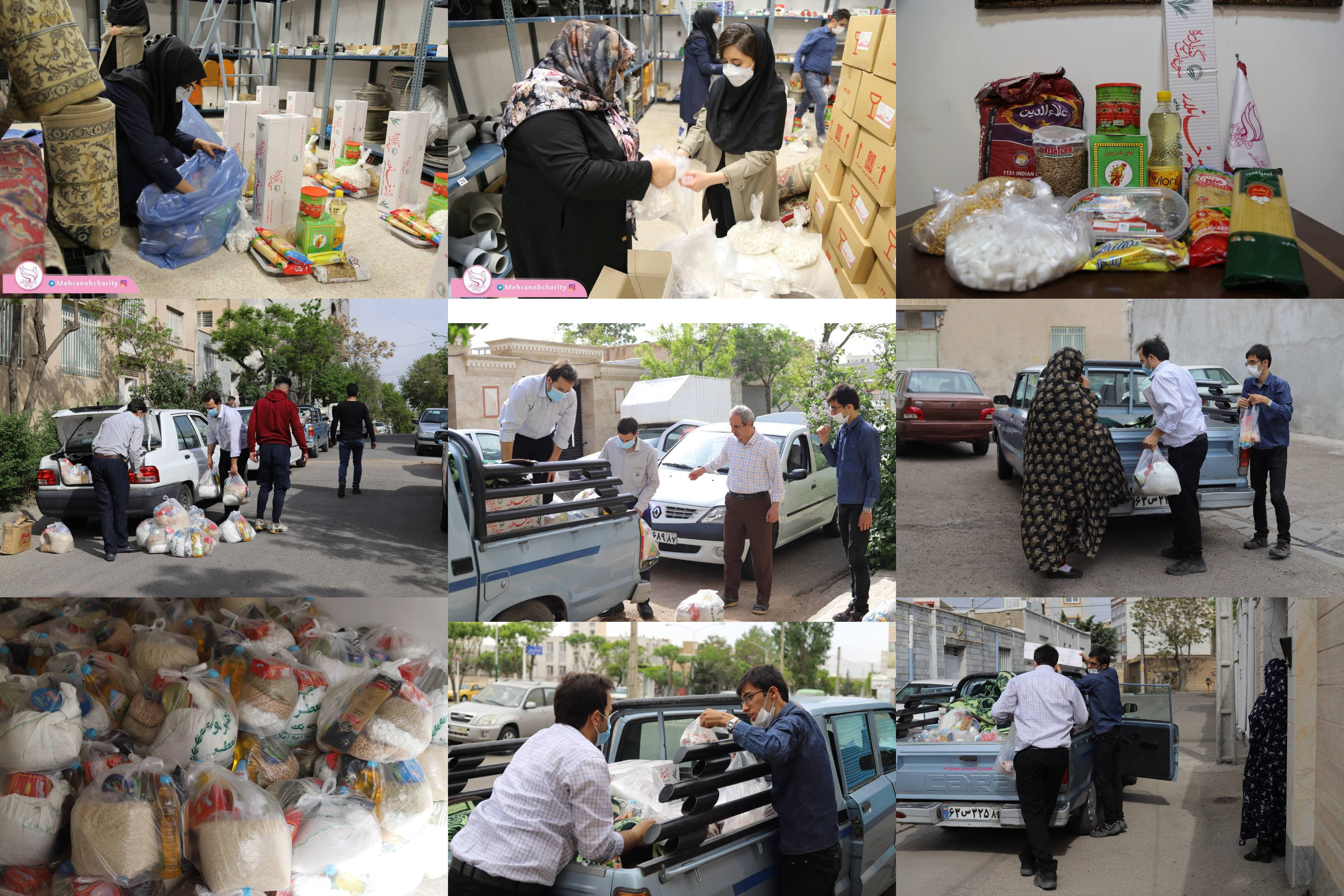 بسته بندی و توزیع ۲۷۰ سبد کالا برای بیماران توسط کمیته مددکاری انجمن خیریه #مهرانه